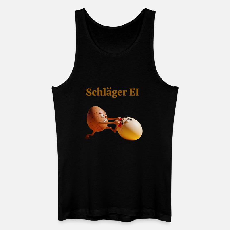 Schläger Ei – Lustiger Eierkampf - Männer Bio Tank Top - Schwarz