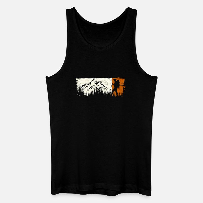 Mountain Explorer Silhouette T-Shirt - Männer Bio Tank Top - Schwarz