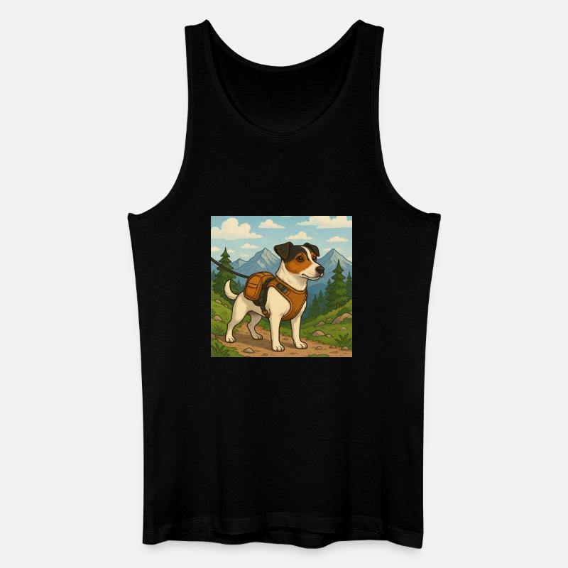 Jack Russel Wanderer - Männer Bio Tank Top - Schwarz