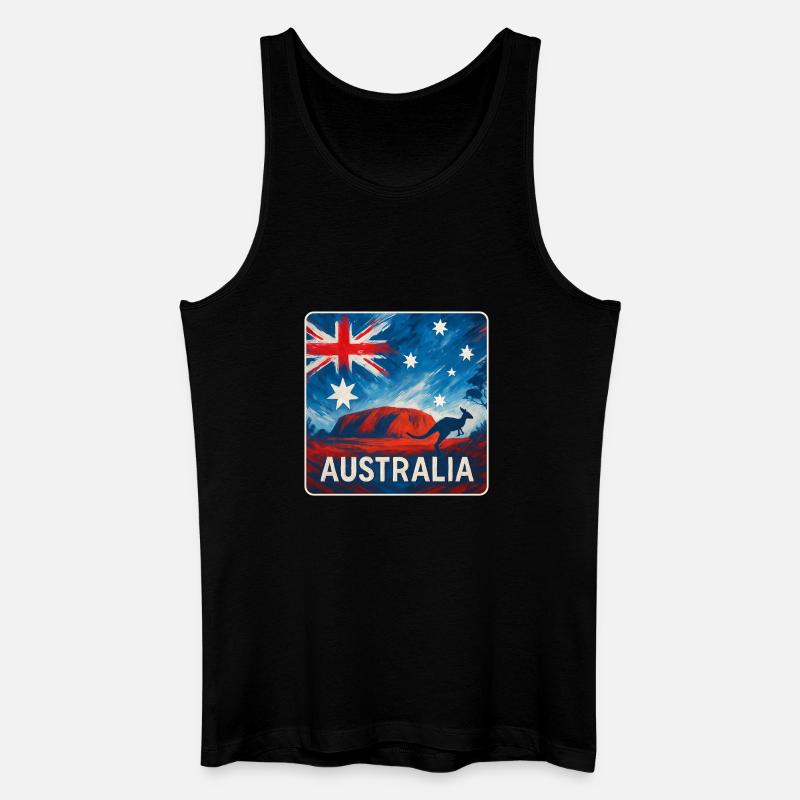 Conception de l’Outback australien - Débardeur bio Homme - noir