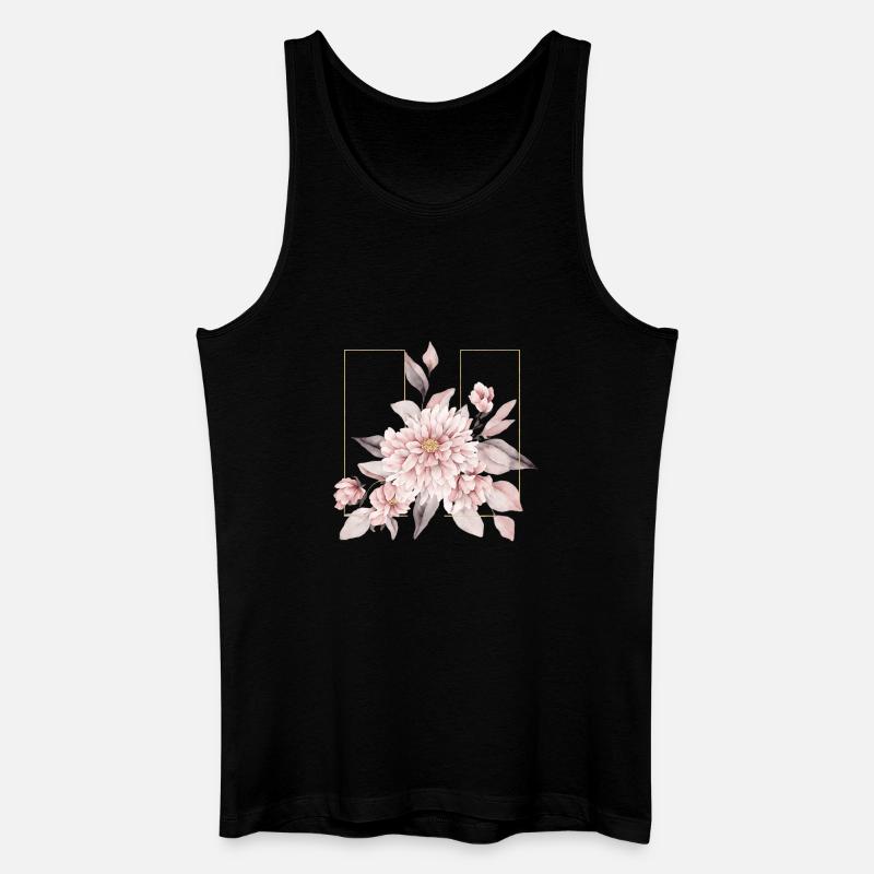 Elegant Blush Blomster Design - Økologisk tanktop til mænd - sort