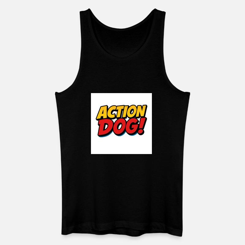 Action Hund Comic Stil - Männer Bio Tank Top - Schwarz