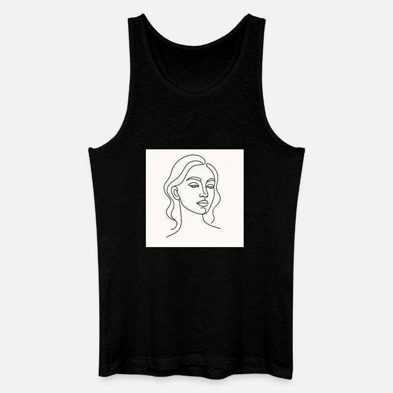 Die gezeichnete Lady - Männer Bio Tank Top - Schwarz