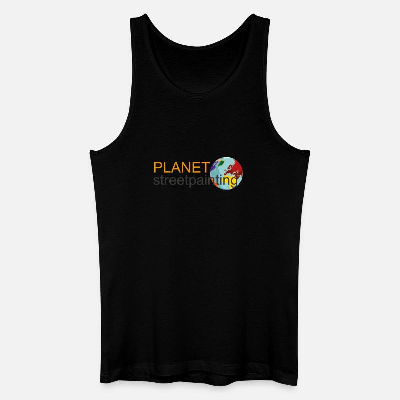 Planet logo wit - Men’s Organic Tank Top - black