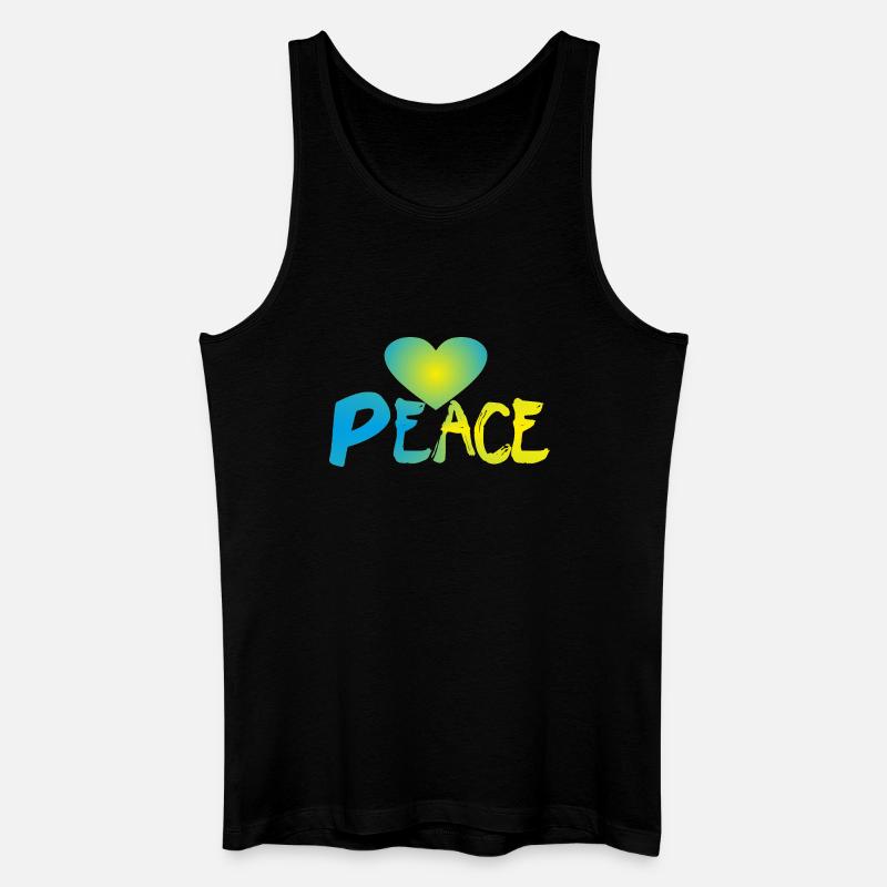 Peace Herz Frieden Friedenszeichen - Männer Bio Tank Top - Schwarz
