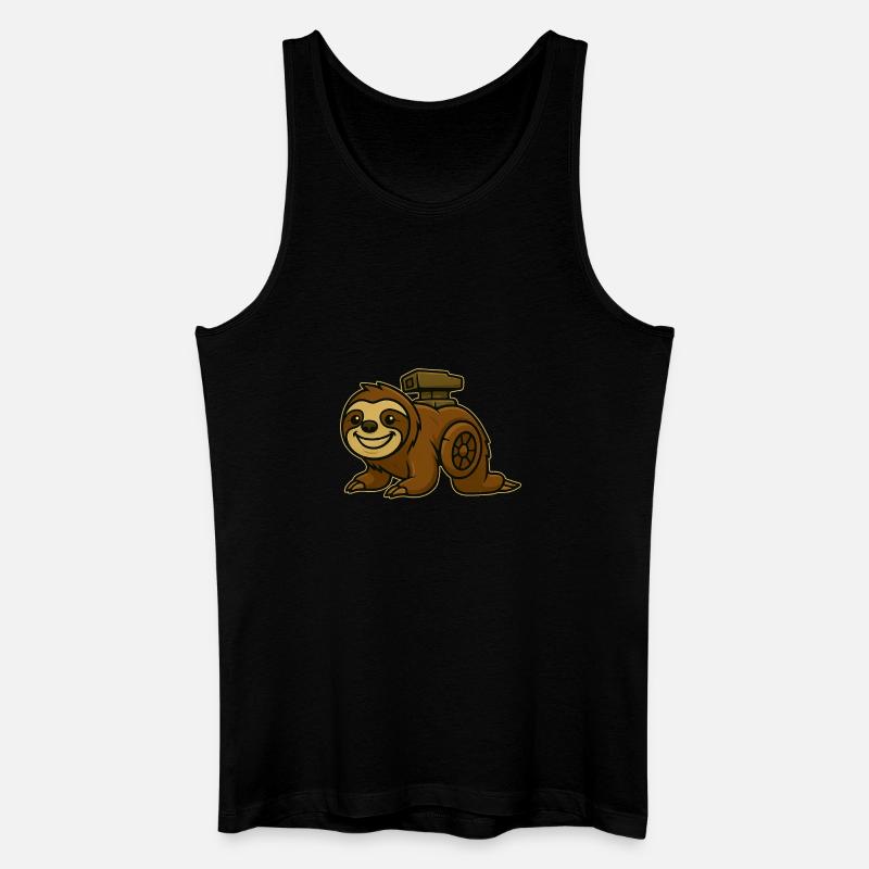 Faultier Turbo Design - Männer Bio Tank Top - Schwarz