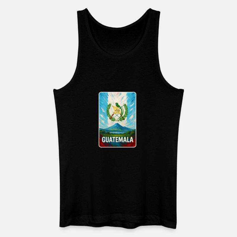 Guatemala Vulkan & Nationalwappen - Männer Bio Tank Top - Schwarz