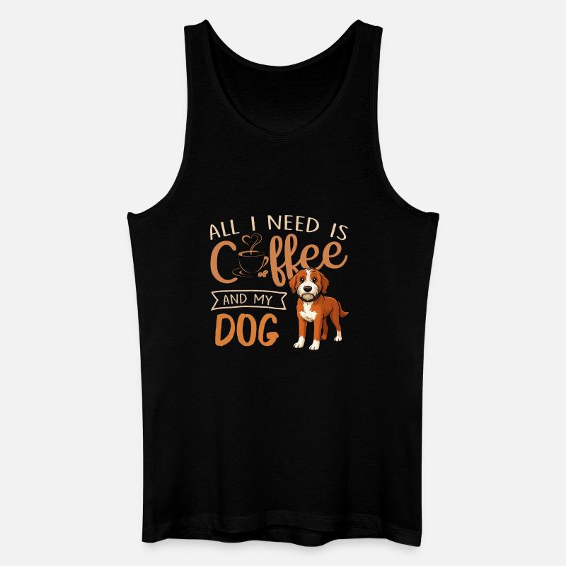 Kaffee, Hund und ich - Männer Bio Tank Top - Schwarz