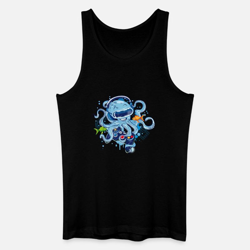 Gaming Oktopus mit Controller - Männer Bio Tank Top - Schwarz