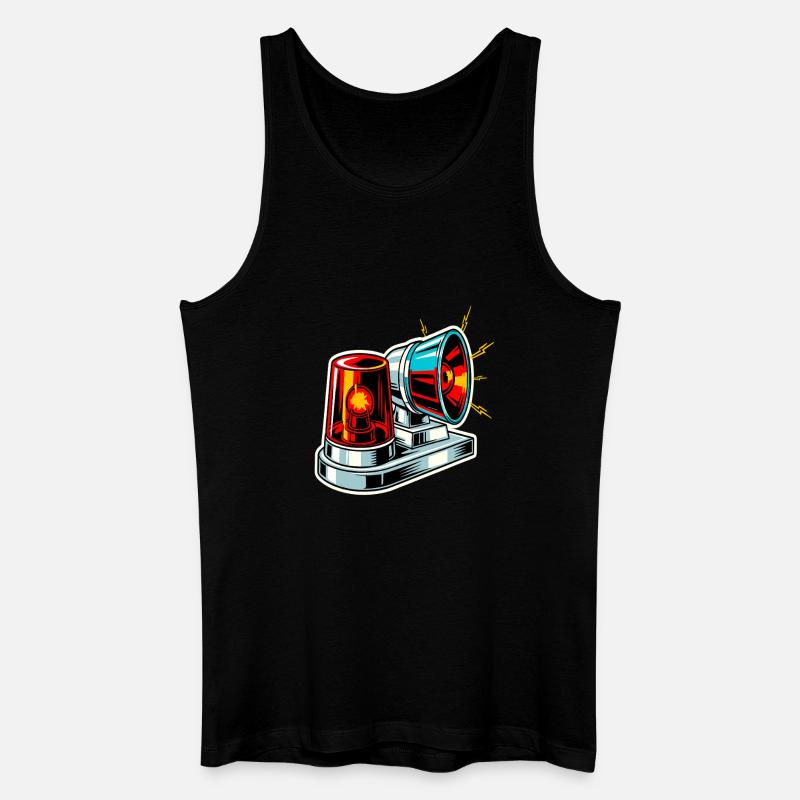 Feuerwehrsirene Warnlicht - Männer Bio Tank Top - Schwarz