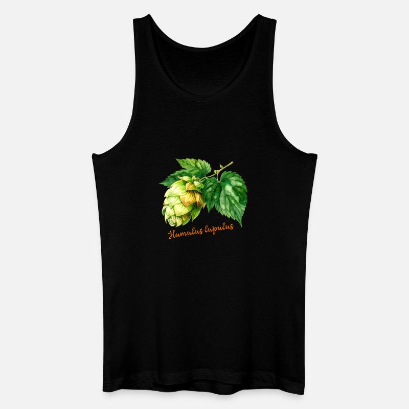 Humulus lupulus - botanische Illustration - Männer Bio Tank Top - Schwarz