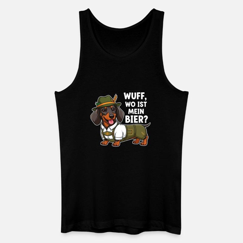 Wuff, wo ist mein Bier ? - Männer Bio Tank Top - Schwarz