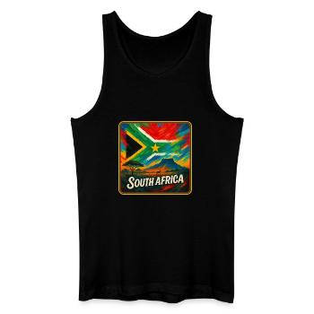 Conception du drapeau de l’Afrique du Sud - Débardeur bio Homme - noir - Devant