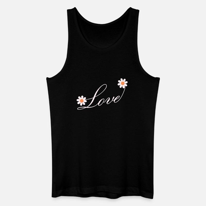 Blumenliebe Skript Design - Männer Bio Tank Top - Schwarz