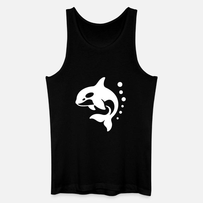 Minimalistisches Delfin-Silhouetten-Design - Männer Bio Tank Top - Schwarz
