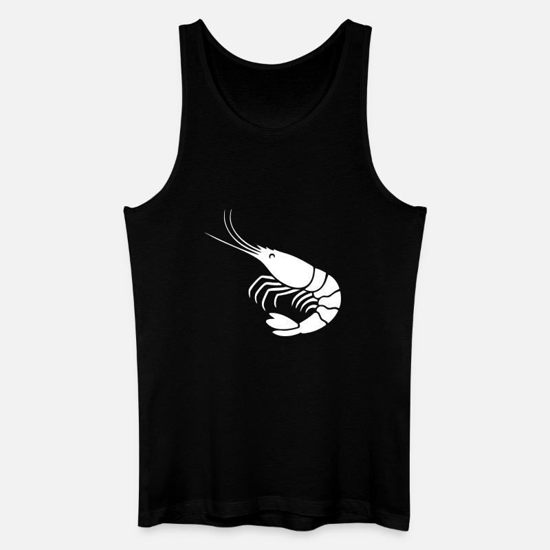 Elegante Schwarz-Weiß-Garnelen-Illustration - Männer Bio Tank Top - Schwarz