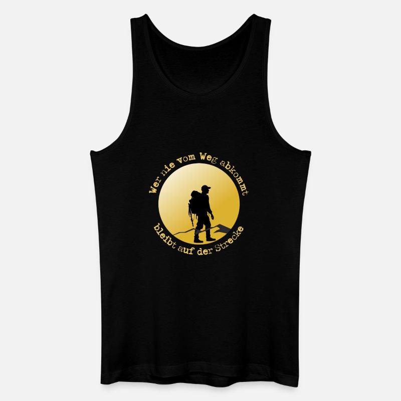 Wanderer auf der Straße - Männer Bio Tank Top - Schwarz
