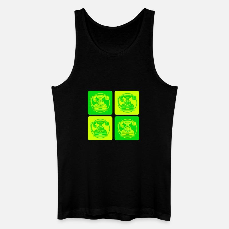 Retro Wählscheiben Telefon - Männer Bio Tank Top - Schwarz