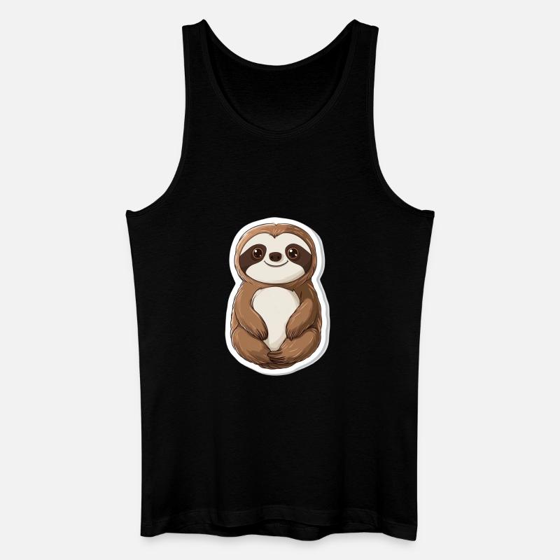 Faultier - Männer Bio Tank Top - Schwarz