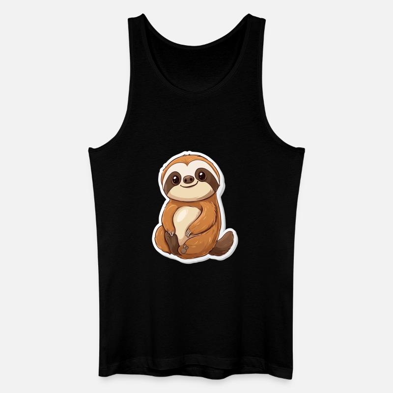 Faultier - Männer Bio Tank Top - Schwarz