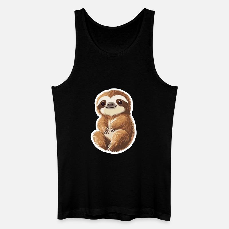 Faultier - Männer Bio Tank Top - Schwarz