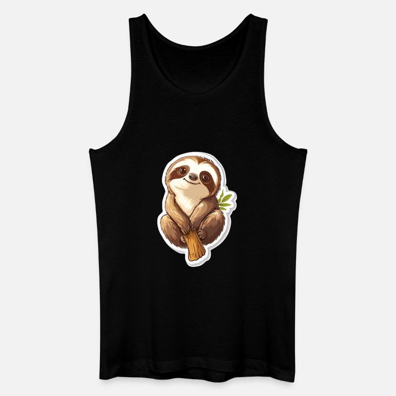 Faultier - Männer Bio Tank Top - Schwarz