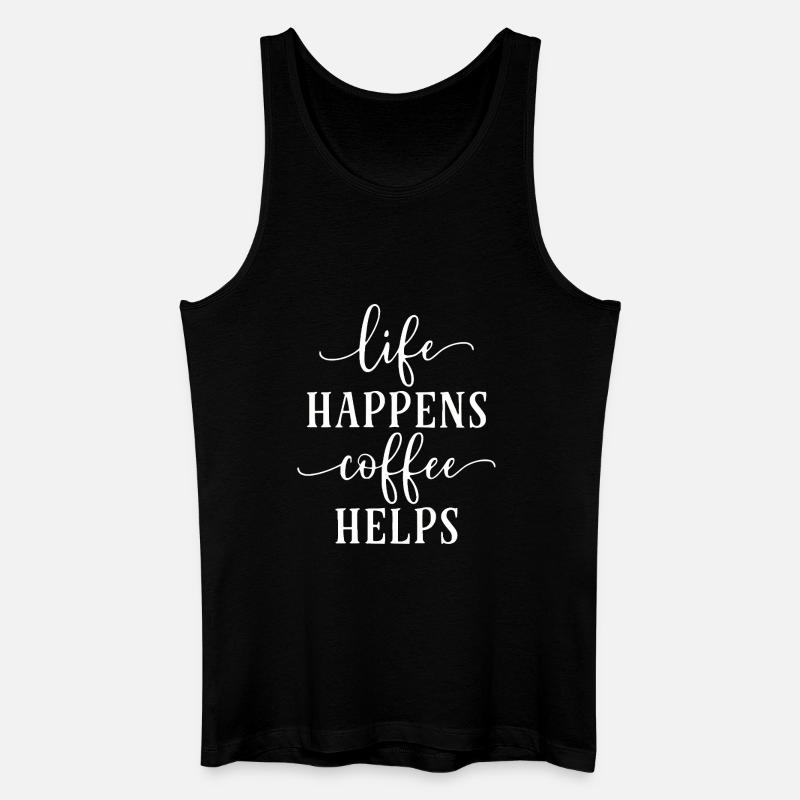 Kaffee Motivierendes Typografie-Design - Männer Bio Tank Top - Schwarz