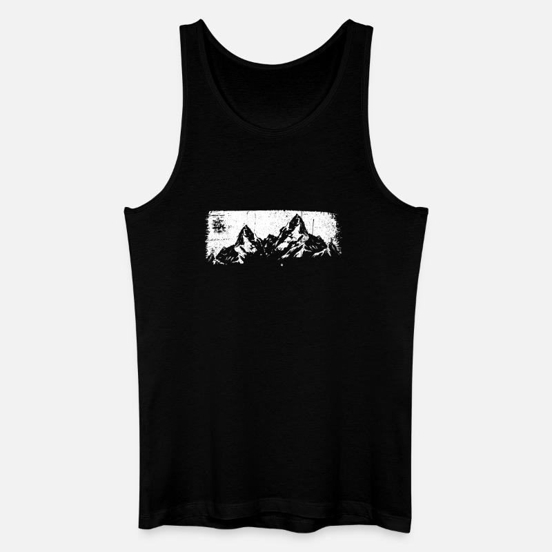 Schneegipfel-Silhouette - Männer Bio Tank Top - Schwarz