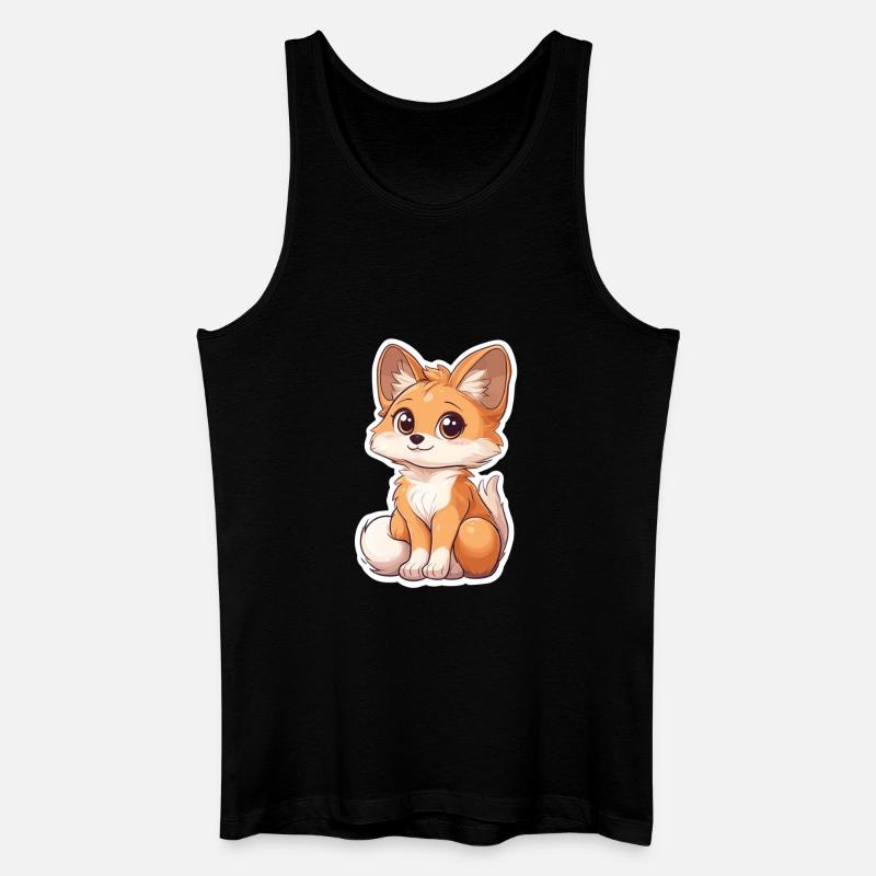 Fuchs - Männer Bio Tank Top - Schwarz