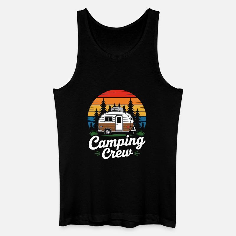 Retro Camping Crew Wohnwagen - Männer Bio Tank Top - Schwarz