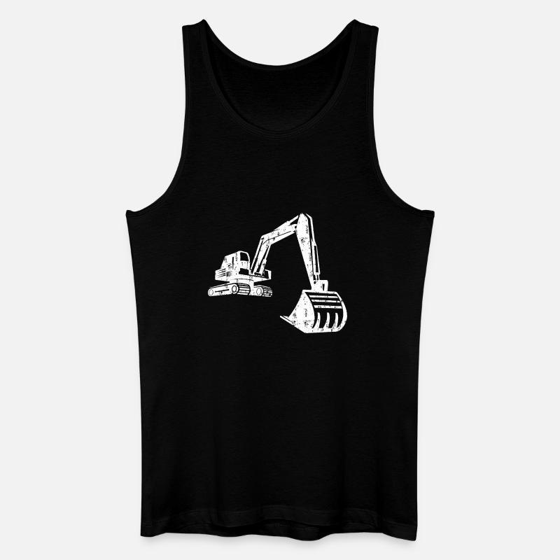 Bagger Silhouette Bauarbeiter Grunge Design - Männer Bio Tank Top - Schwarz
