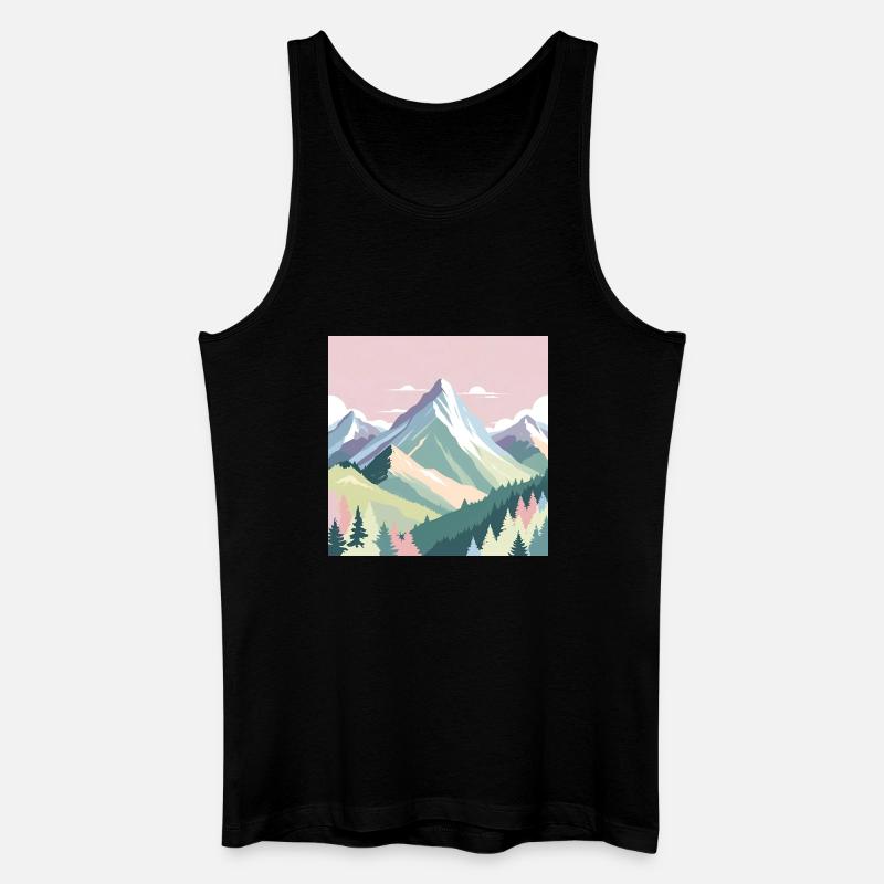 Abstrakte Berglandschaft mit Pastellfarben - Männer Bio Tank Top - Schwarz