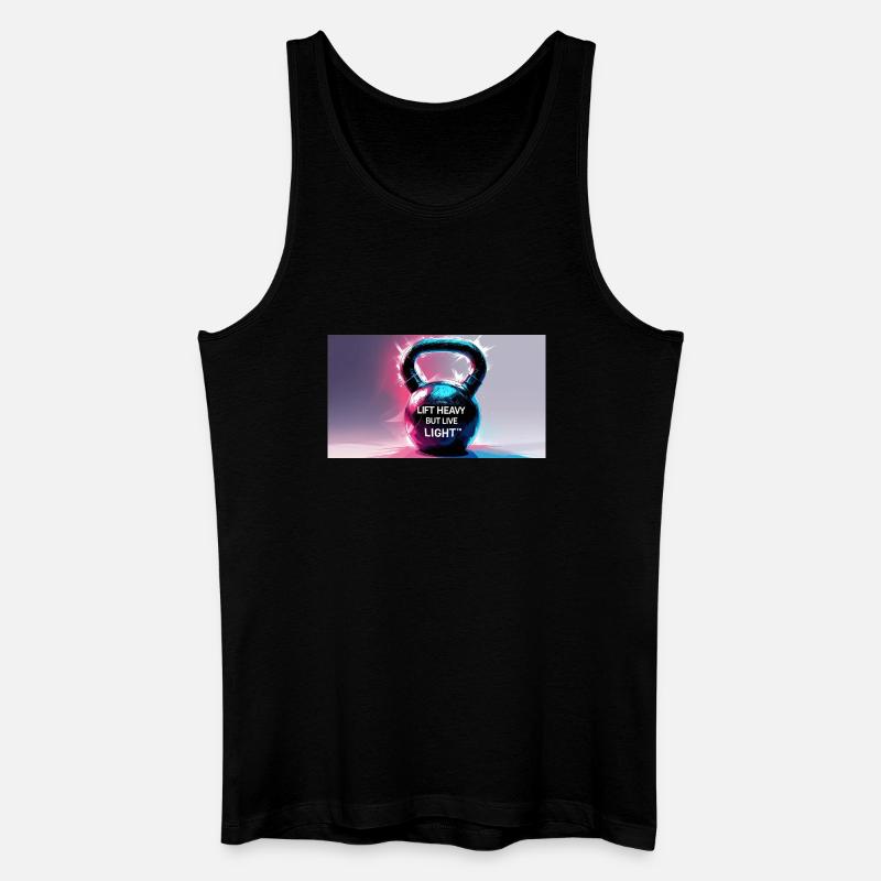 Kettelball mit Motivationsspruch - Männer Bio Tank Top - Schwarz