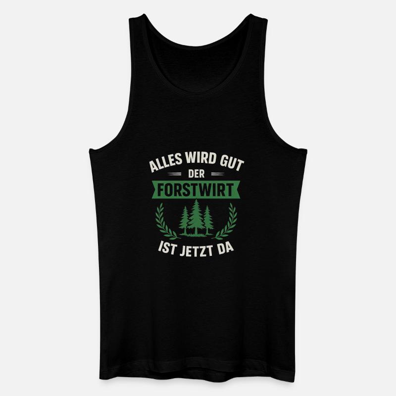 Lustiger Forstwirt Spruch - Männer Bio Tank Top - Schwarz
