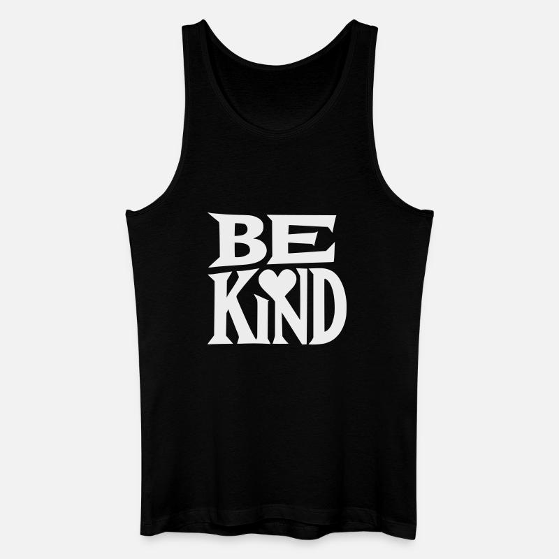 Slogan Be kind with heart - Débardeur bio Homme - noir