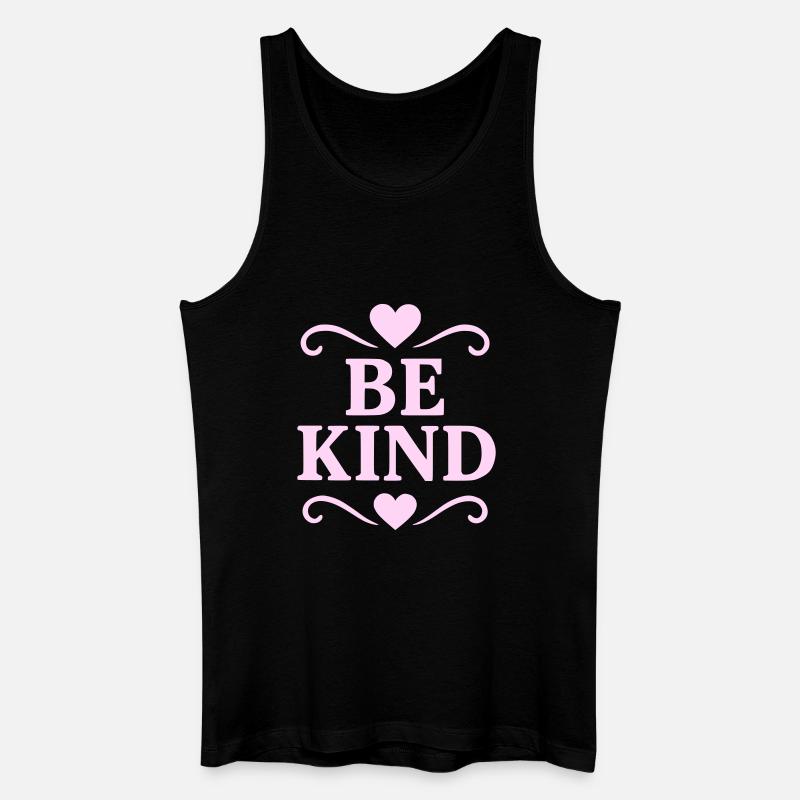 Slogan Be Kind in rosa - Männer Bio Tank Top - Schwarz
