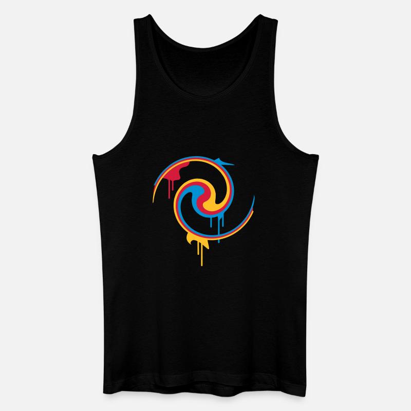 Bunte Farbspirale mit Graffiti-Stil - Männer Bio Tank Top - Schwarz