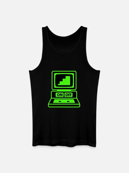 Computer Minimal Pop-Art - Männer Bio Tank Top - Schwarz