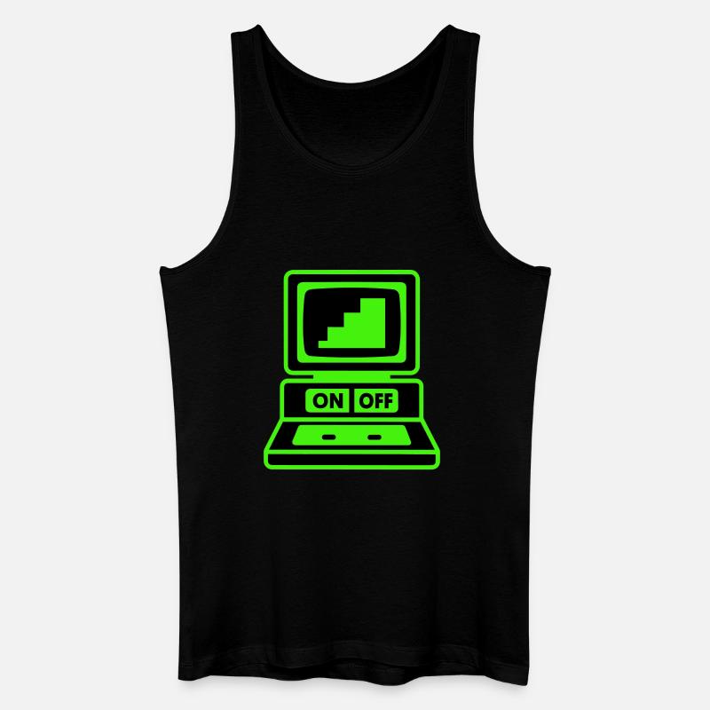 Computer Minimal Pop-Art - Männer Bio Tank Top - Schwarz