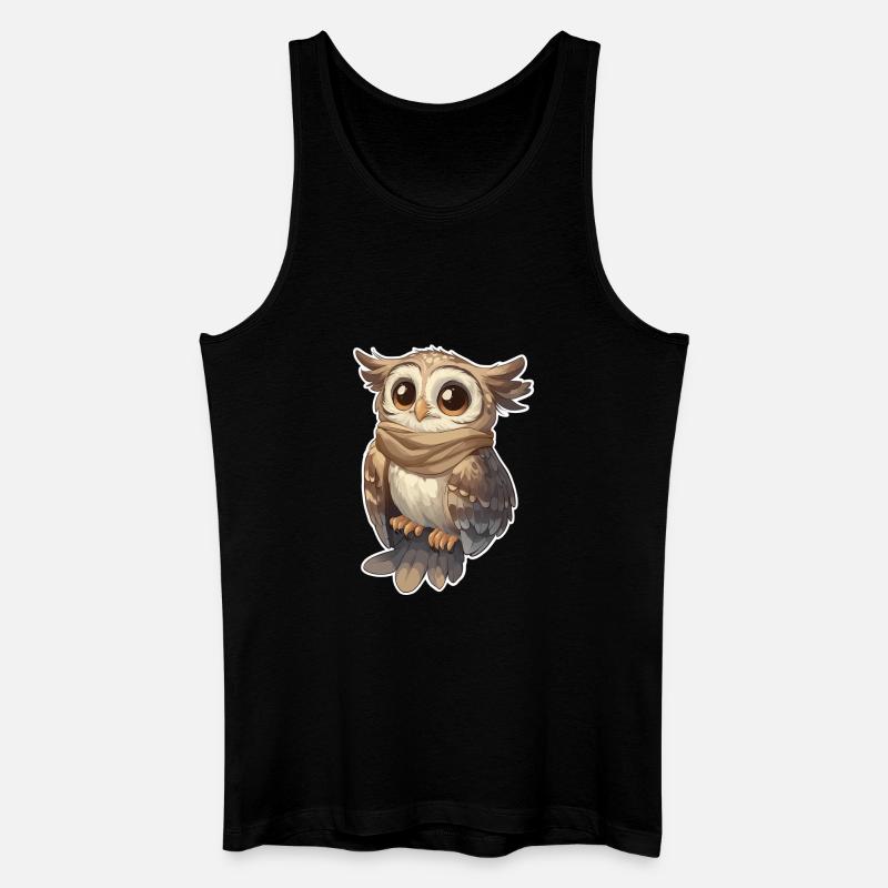Eule - Männer Bio Tank Top - Schwarz