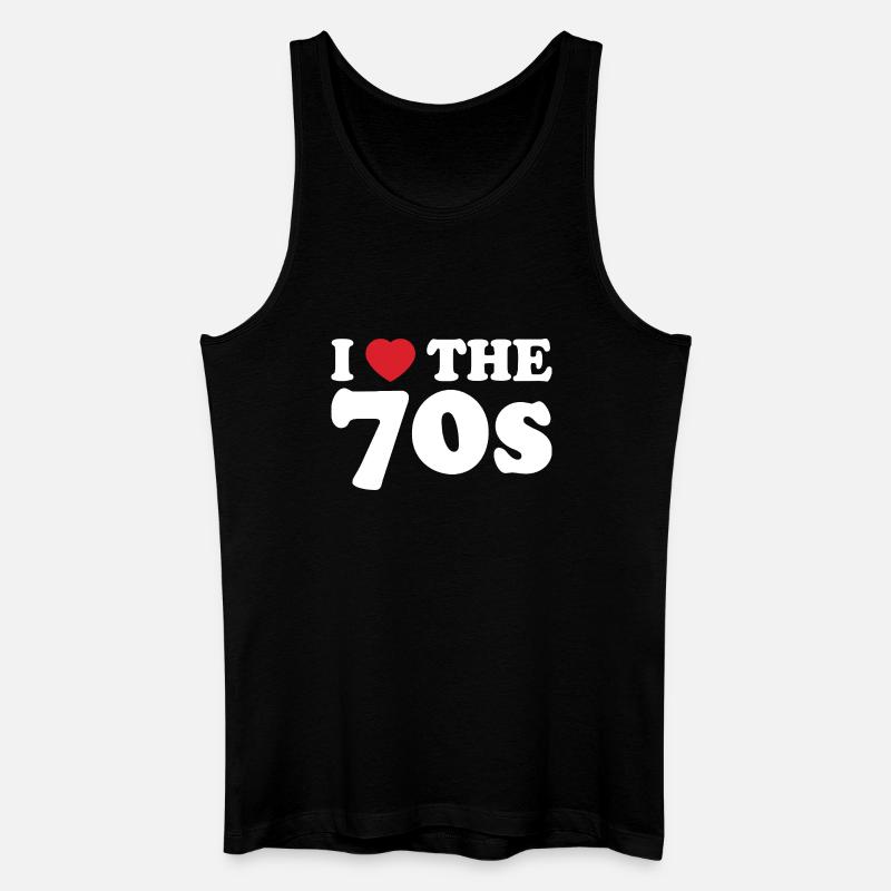 Die Liebe der 70er Jahre - Männer Bio Tank Top - Schwarz