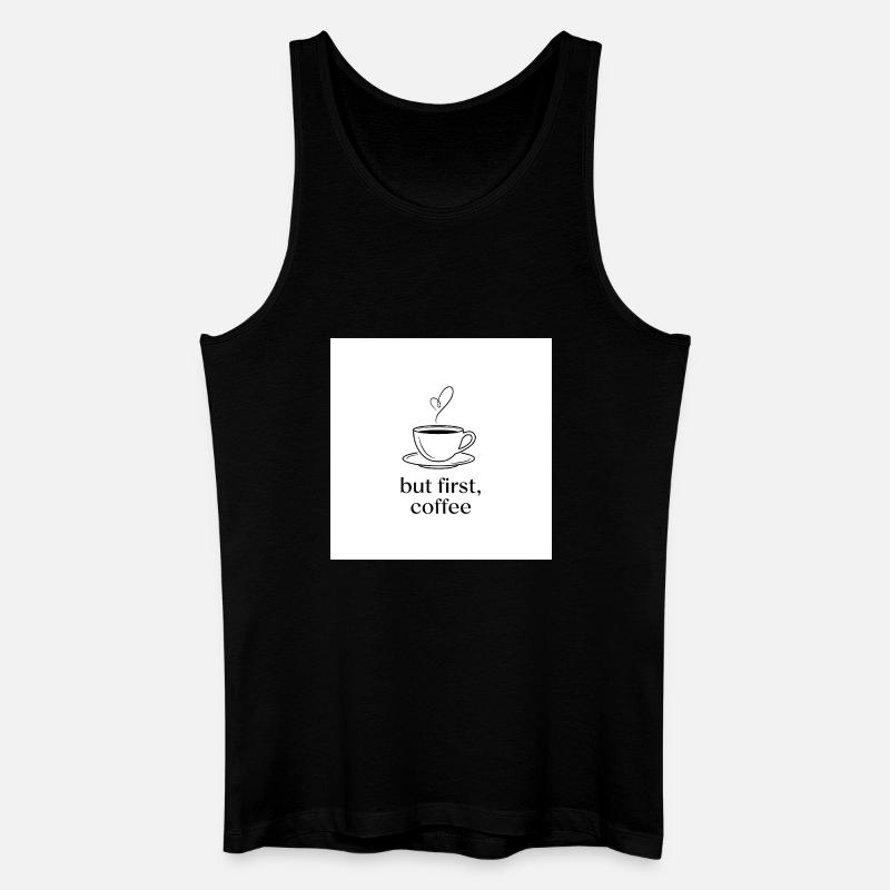 Minimalistischer Kaffee mit Herz - Männer Bio Tank Top - Schwarz