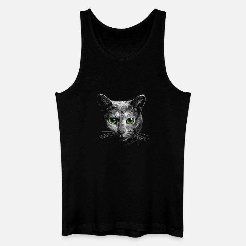 Katze - Männer Bio Tank Top - Schwarz