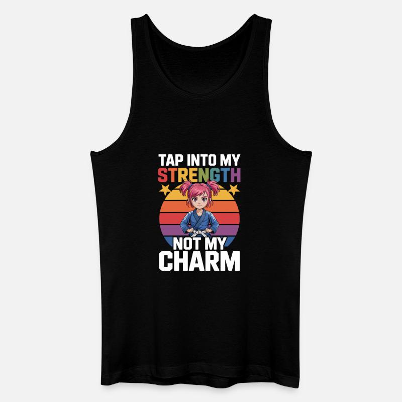 Mädchen im Karateanzug mit Regenbogen-Motiv - Männer Bio Tank Top - Schwarz