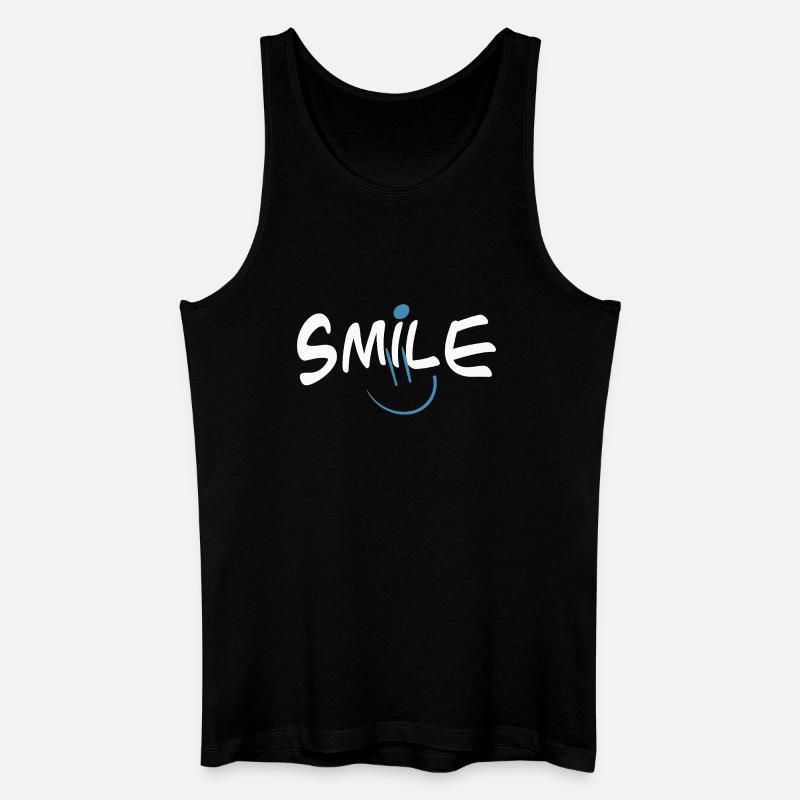 Fröhliches Smile mit Farbklecks - Männer Bio Tank Top - Schwarz