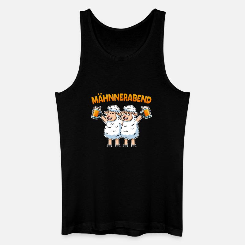 Schafe Männerabend Bier Schaf Mähnnerabend - Männer Bio Tank Top - Schwarz