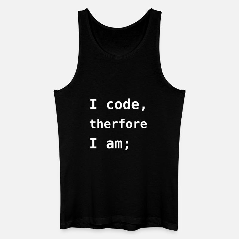 Ich programmiere, also bin ich - Männer Bio Tank Top - Schwarz