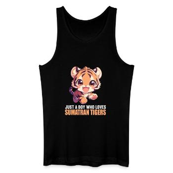 Sumatra-Tiger - Männer Bio Tank Top - Schwarz - Vorne