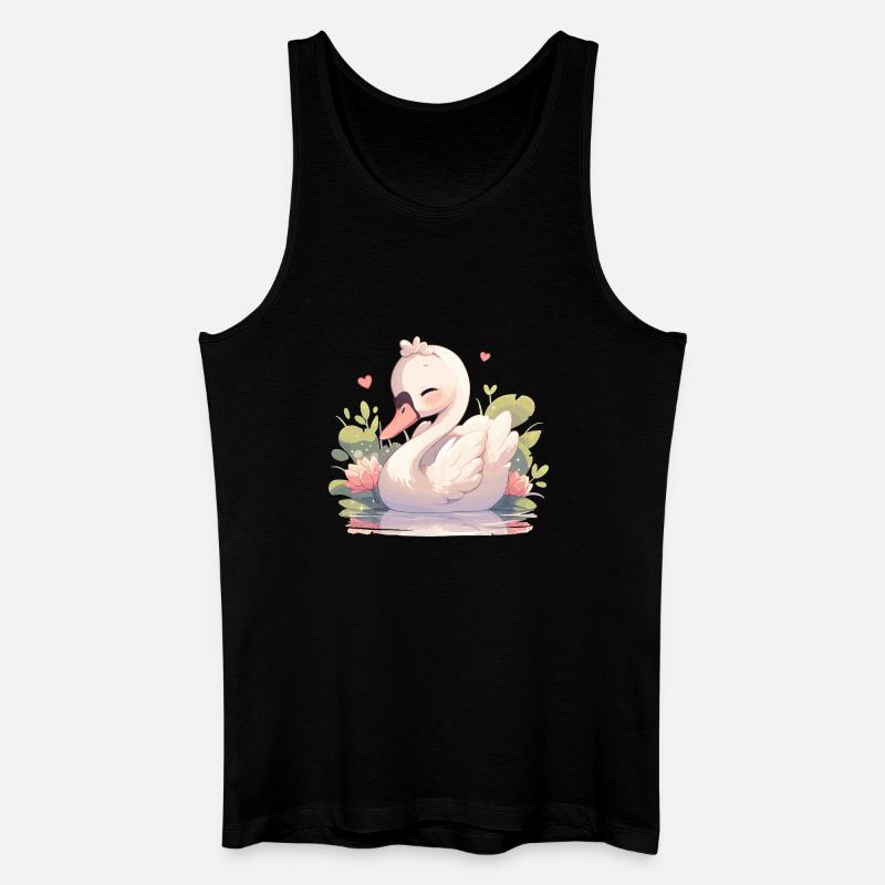 Schwäne Schwan - Männer Bio Tank Top - Schwarz