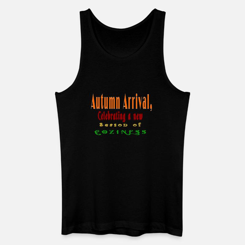 Lebendiges Herbstblättermuster T-Shirt - Männer Bio Tank Top - Schwarz